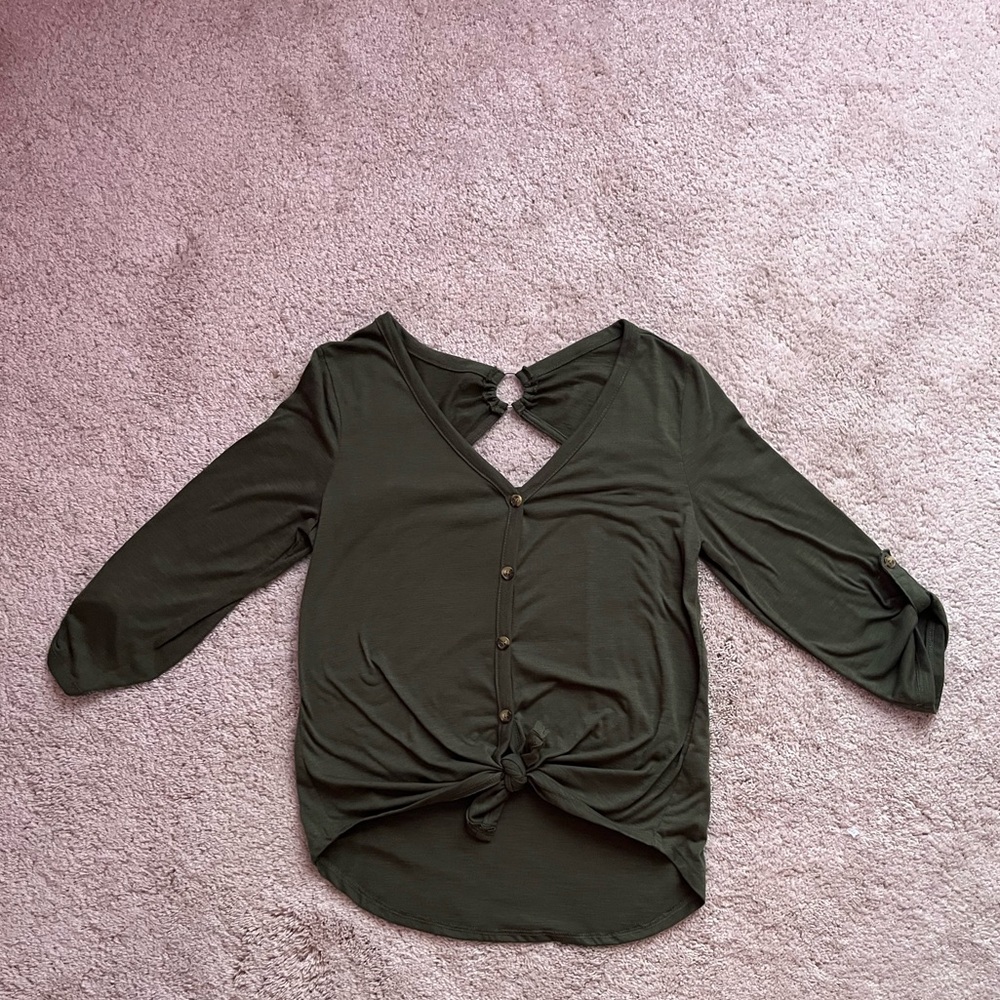 Olive Green Women's Top
